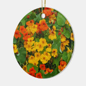 Foto von Blumengelb und Orangen Nasturtien Keramik Ornament (Links)