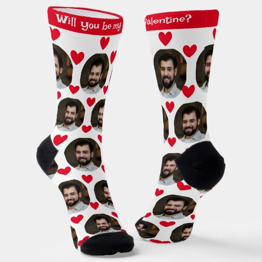 Foto von Boyfriend for Girlfriend Heart Valentine Socken (Gewinkelt)