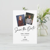 Foto von Braut und Bräuche Save the Date Einladung (Stehend Vorderseite)