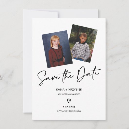 Foto von Braut und Bräuche Save the Date Einladung (Vorderseite)