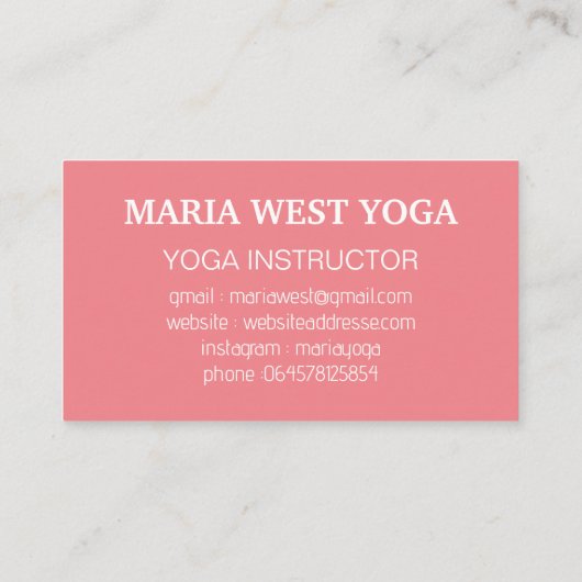 Foto von Collage Modern Coach Yoga Trainer Fitness Visitenkarte (Rückseite)