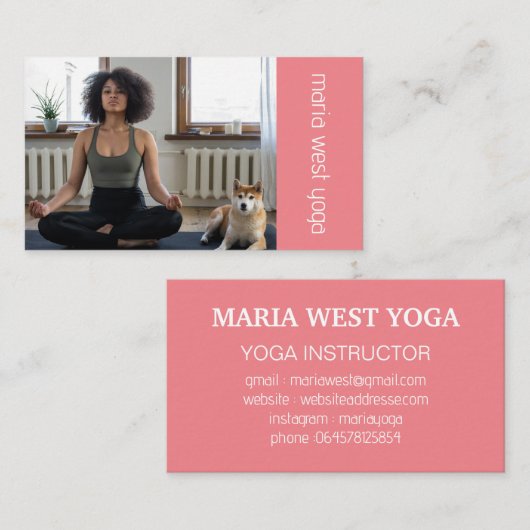 Foto von Collage Modern Coach Yoga Trainer Fitness Visitenkarte (Vorne/Hinten)