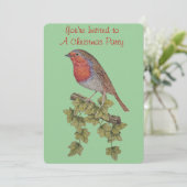 Foto von Efeu-Blätter und Rotwein-Weihnachten Einladung (Stehend Vorderseite)