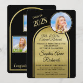 Foto von Eltern Ankündigung von Black Abschluss (Vorne/Hinten)