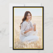 Foto von Eltern Black Gold Yellow Abschluss Ankündigung (Rückseite)