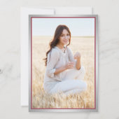 Foto von Eltern Eleganter Rot-Weiß-Abschluss Ankündigung (Rückseite)