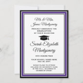 Foto von Eltern Lila und weißer Abschluss Ankündigung (Vorderseite)