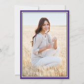 Foto von Eltern Lila und weißer Abschluss Ankündigung (Rückseite)