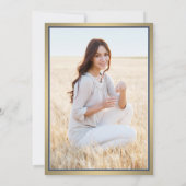 Foto von Eltern Navy Gold und White Abschluss Ankündigung (Rückseite)