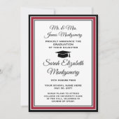 Foto von Eltern roter weißer und schwarzer Abschlu Ankündigung (Vorderseite)