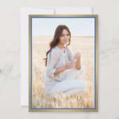 Foto von Eltern Royal Blue und Gold Abschluss Ankündigung (Rückseite)