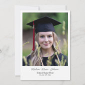 Foto von Eltern White Black & Gold Abschluss Einladung (Rückseite)