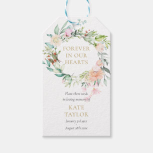 Foto von Floralem Kranz Trauer Gedenk Samenpacket Geschenkanhänger