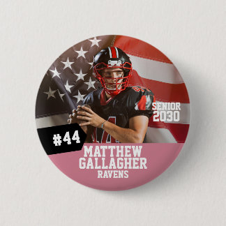 Foto von Football-Spieler an Senior Night Button