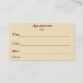 Foto von Füchsen Augenoptikern Terminkarte (Rückseite)