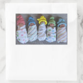 Foto von fünf Säuglingen: Polymerschicht, geschwäc Rechteckiger Aufkleber (Tasche)