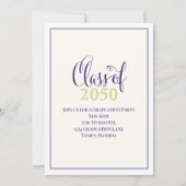Foto von Graduate Modern Simple Class of Purple Go Einladung (Rückseite)