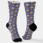 Foto von Haustieren auf dem Lavender Trendy Custom Socken (Gewinkelt)