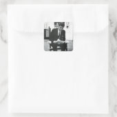 Foto von John F. Kennedy 2 Quadratischer Aufkleber (Tasche)