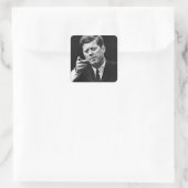 Foto von John F. Kennedy 3 Quadratischer Aufkleber (Tasche)