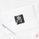 Foto von John F. Kennedy 3 Quadratischer Aufkleber (Umschlag)
