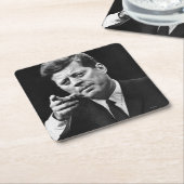 Foto von John F. Kennedy 3 Rechteckiger Pappuntersetzer (angewinkelt)
