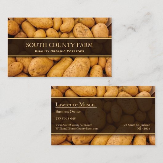 Foto von Kartoffeln - Kartoffelfarm - Visitenkarte (Vorne/Hinten)