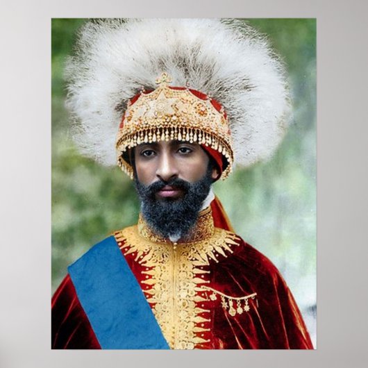 Foto von König Haile Selassie der äthiopischen Lei Poster (Vorne)