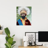 Foto von König Haile Selassie der äthiopischen Lei Poster (Heimbüro)