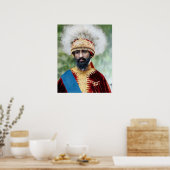 Foto von König Haile Selassie der äthiopischen Lei Poster (Küche)