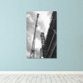 Foto von Kranen und Gegengewichtsbaugeräten Leinwanddruck (Insitu (Holzboden))