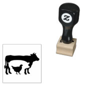 Foto von Kühen und Hühnern Gummistempel (Stempel)