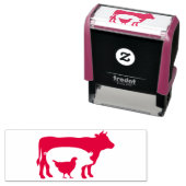 Foto von Kühen und Hühnern Permastempel (Beispiel)