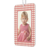 Foto von Mädchen auf rot-weiß kariertem Gingham-Ka Autolufterfrischer (Links)