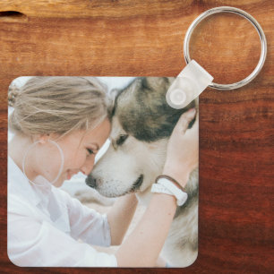Foto von Mama und Hund Schlüsselanhänger