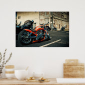 Foto von Motorrädern. Poster (Küche)