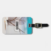 Foto von Muscheln am Sandstrand Gepäckanhänger (Vorderseite horizontal)