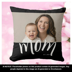 Foto von Mutter und Baby mit individuellem Gründun Kissen