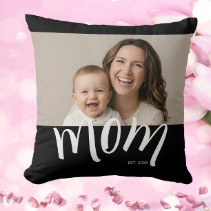 Foto von Mutter und Baby mit individuellem Gründun Kissen