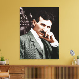 Foto von Nikola Tesla im Alter von 40 Jahren Leinwanddruck
