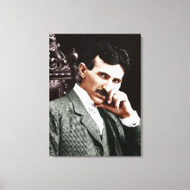 Foto von Nikola Tesla im Alter von 40 Jahren Leinwanddruck