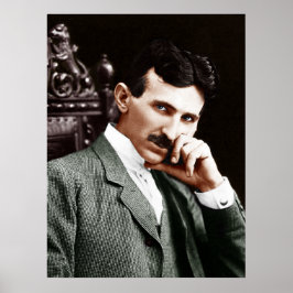 Foto von Nikola Tesla im Alter von 40 Jahren Poster