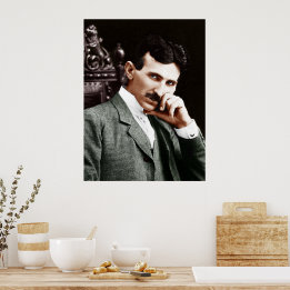 Foto von Nikola Tesla im Alter von 40 Jahren Poster