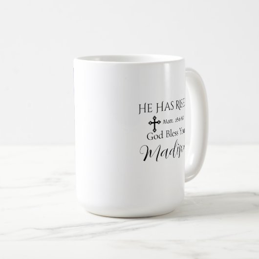 Foto von Ocean Christ hat Bibel Verse Ostern Kaffeetasse (VorderseiteRechts)