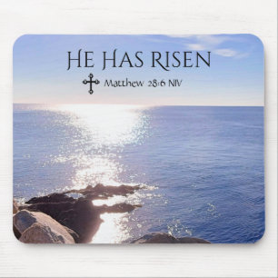 Foto von Ocean Christ hat Bibel Verse Ostern Mousepad