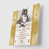 Foto von Personalized, Wall Clock for Wedding Gift Quadratische Wanduhr (Winkel)