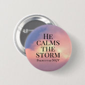 Foto von Pink Sky beruhigt die Storm Bible Verse Button (Vorne & Hinten)
