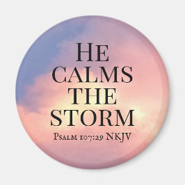 Foto von Pink Sky beruhigt die Storm Bible Verse Magnet