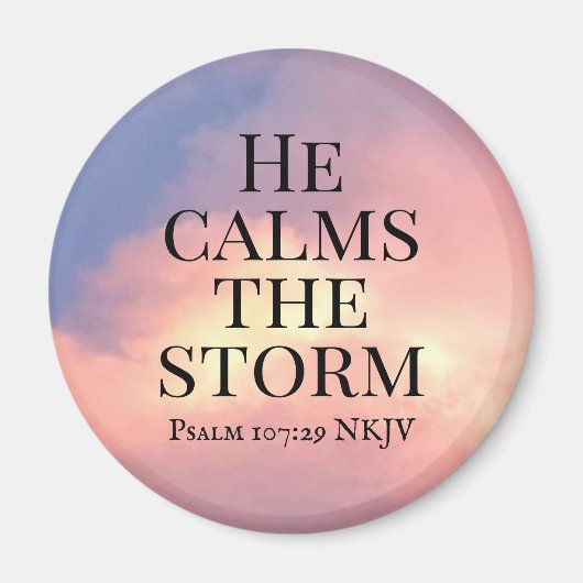 Foto von Pink Sky beruhigt die Storm Bible Verse Magnet (Vorne)