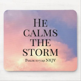 Foto von Pink Sky beruhigt die Storm Bible Verse Mousepad